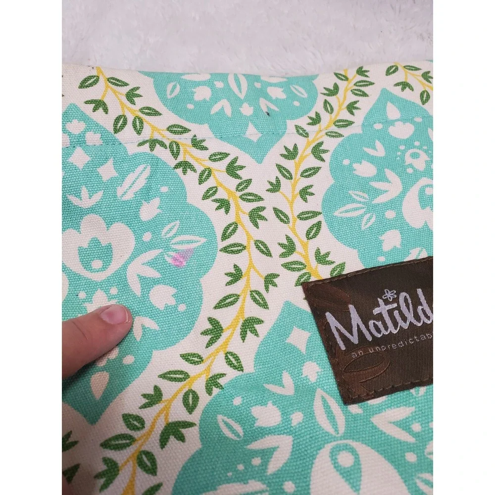 Matilda Jane Mint Green Blue FLoral Daydream Fabric Storage Tote Toy Box Set 2